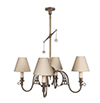 Four Arm Lavenham Pendant Light in Antiqued Brass