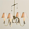 Four Arm Lavenham Pendant Light in Antiqued Brass