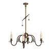 Four Arm Lavenham Pendant Light in Antiqued Brass