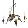 Four Arm Lavenham Pendant Light in Antiqued Brass