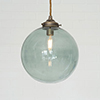 Holborn Greeny Blue Pendant in Antiqued Brass