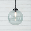 Holborn Greeny Blue Glass Pendant in Matt Black