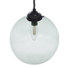 Holborn Greeny Blue Glass Pendant in Matt Black