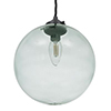 Holborn Greeny Blue Glass Pendant in Matt Black