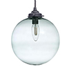 Holborn Greeny Blue Glass Pendant in Polished