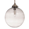 Holborn Charcoal Glass Pendant in Antiqued Brass