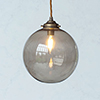 Holborn Charcoal Glass Pendant in Antiqued Brass