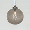 Holborn Charcoal Glass Pendant in Antiqued Brass