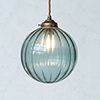 Fulbourn Greeny Blue Pendant in Antiqued Brass