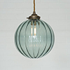 Fulbourn Greeny Blue Pendant in Antiqued Brass