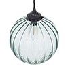 Fulbourn Greeny Blue Glass Pendant in Matt Black