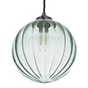 Fulbourn Greeny Blue Glass Pendant in Matt Black