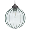 Fulbourn Greeny Blue Glass Pendant in Polished