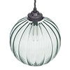 Fulbourn Greeny Blue Glass Pendant in Polished