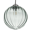 Fulbourn Greeny Blue Glass Pendant in Polished