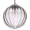 Fulbourn Charcoal Glass Pendant in Antiqued Brass