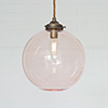 Holborn Dusky Pink Glass Pendant in Antiqued Brass