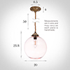 Holborn Dusky Pink Glass Pendant in Antiqued Brass