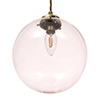 Holborn Dusky Pink Glass Pendant in Antiqued Brass