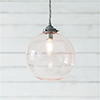 Holborn Dusky Pink Glass Pendant in Polished