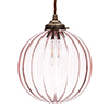 Fulbourn Dusky Pink Pendant in Antiqued Brass