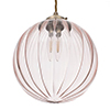 Fulbourn Dusky Pink Pendant in Antiqued Brass