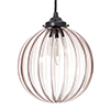 Fulbourn Dusky Pink Glass Pendant in Matt Black