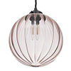 Fulbourn Dusky Pink Glass Pendant in Matt Black