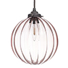 Fulbourn Dusky Pink Glass Pendant in Polished
