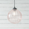 Fulbourn Dusky Pink Glass Pendant in Polished