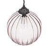 Fulbourn Dusky Pink Glass Pendant in Polished