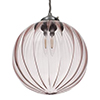 Fulbourn Dusky Pink Glass Pendant in Polished