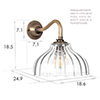 Octavia Fluted Wall Light in Antiqued Brass