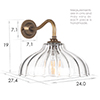 Langley Fluted Wall Light in Antiqued Brass