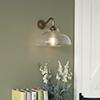 Langley Fine Fluted Wall Light  in Antiqued Brass