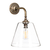 Ashley Wall Light with Brooke Arm in Antiqued Brass