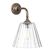 Ashley Fluted Wall Light with Brooke Arm in Antiqued Brass