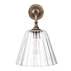 Ashley Fluted Wall Light with Brooke Arm in Antiqued Brass