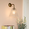 Ashley Fluted Wall Light with Brooke Arm in Antiqued Brass