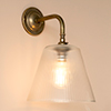 Ashley Fine Fluted Wall Light with Brooke Arm in Antiqued Brass