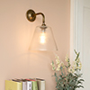 Ashley Fine Fluted Wall Light with Brooke Arm in Antiqued Brass