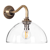 Emelia Wall Light with Carrick Arm in Antiqued Brass