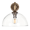 Emelia Wall Light with Carrick Arm in Antiqued Brass