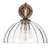 Emelia Fluted Wall Light with Carrick Arm in Antiqued Brass