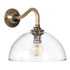 Emelia Fine Fluted Wall Light with Carrick Arm in Antiqued Brass