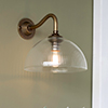 Emelia Fine Fluted Wall Light with Carrick Arm in Antiqued Brass