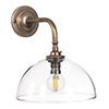 Emelia Wall Light with Brooke Arm in Antiqued Brass