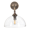 Emelia Wall Light with Brooke Arm in Antiqued Brass
