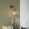 Emelia Wall Light with Brooke Arm in Antiqued Brass