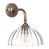 Emelia Fluted Wall Light with Brooke Arm in Antiqued Brass